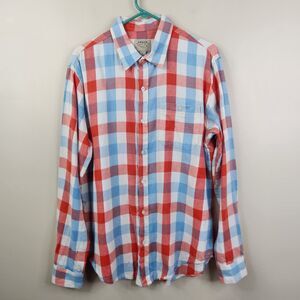 Arbor Apparel MFG Long Sleeve Checkerboard Plaid Single Pocket Button Down L